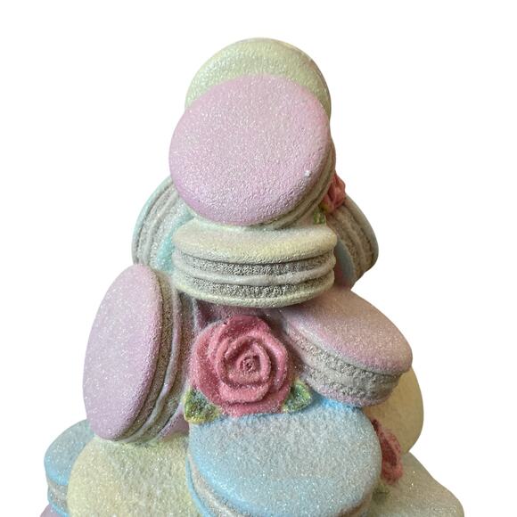 Sweet Treats Pastel Macarons on a Pedestal Stand 16in Easter Holiday Decor NEW - Picture 4 of 15